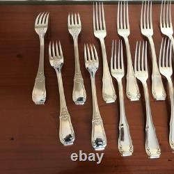 Boulenger silverware, 12 table forks, Regency style, silver-plated metal