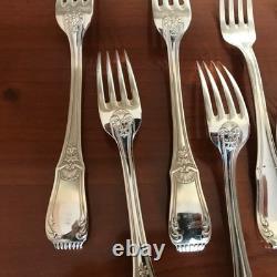 Boulenger silverware, 12 table forks, Regency style, silver-plated metal