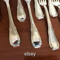 Boulenger silverware, 12 table forks, Regency style, silver-plated metal