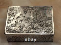 Box Jewelry Silver Plated Scene Romantic Courteous Silver Silber