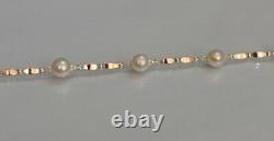 Bracelet Sterling Silver Pearls Gold Plated Stamp Ukraine Fashion Jewelry 375