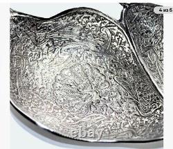 Brass Silver-plated Twin Duck Decorative Dining Bowl Set Original Blue Box