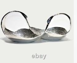 Brass Silver-plated Twin Duck Decorative Dining Bowl Set Original Blue Box