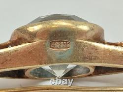 Brooch Rock Crystal Silver 875 Soviet Vintage Gilding Women Jewelry Gold Plated