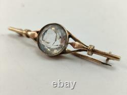 Brooch Rock Crystal Silver 875 Soviet Vintage Gilding Women Jewelry Gold Plated