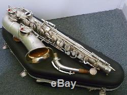 Buescher 24/5 True Tone Alto Saxophone 2tone Matt Silver Plated, Original Snaps