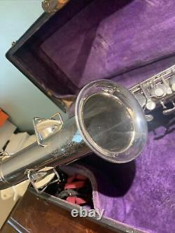 Buescher TrueTone Low Pitch Saxophone Silver, Gold #54076 c1919 Original Case