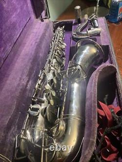 Buescher TrueTone Low Pitch Saxophone Silver, Gold #54076 c1919 Original Case