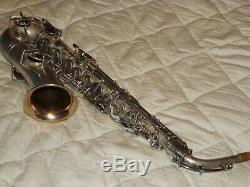 Buescher True Tone Alto Saxophone #230XXX, Original Silver Plate, Plays Great
