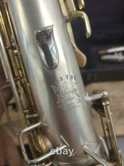 Buescher True Tone Low Pitch Saxophone Silver, Gold #163764 c1920 Original Case
