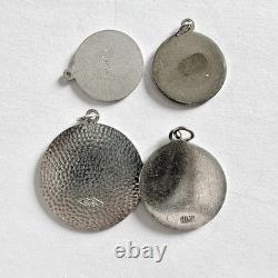 Bundle of 4 Vintage Silver Saint Christopher Pendants Enamel Gold Plated 11.10g
