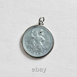 Bundle of 4 Vintage Silver Saint Christopher Pendants Enamel Gold Plated 11.10g