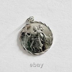 Bundle of 4 Vintage Silver Saint Christopher Pendants Enamel Gold Plated 11.10g