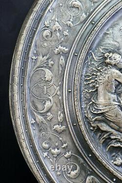 C1880, ANTIQUE 19thC ELKINGTON ELECTROTYPE SILVER PLATED PLAQUE WALL PLATE 1