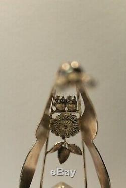 C1890's Scarce Gondola Cart Figural Owl Butterfly Homan Mfg Co Pickle Jar Castor