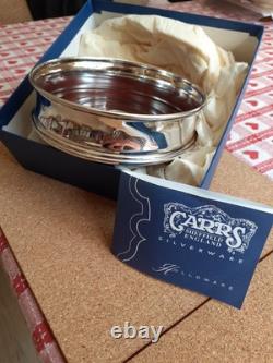 CARRS Sheffield Sterling SILVER Hallmarked Wine Bottle Coaster In Original Box