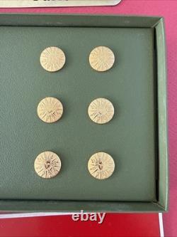 CHRISTOFLE France Officer Buttons Box Silver-Plated Metal Good Condition Rare