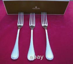 CHRISTOFLE Malmaison 3 dinner forks 20,5 cm long. Silver plate