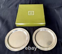 CHRISTOFLE Pair Of Silver Plated Bottle Coasters In Original Box