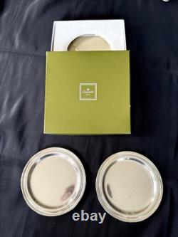 CHRISTOFLE Pair Of Silver Plated Bottle Coasters In Original Box