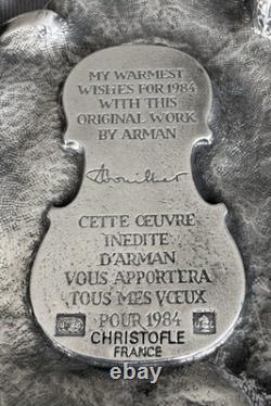 CHRISTOFLE X ARMAN Silver Plated Violin Accumulation Sculpture 1983