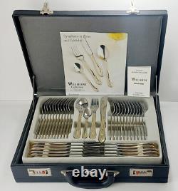 CUTLERY SET Willhiem Toscana Rosfreier Edelstahl 72 Piece Case Gold Plated