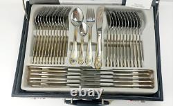 CUTLERY SET Willhiem Toscana Rosfreier Edelstahl 72 Piece Case Gold Plated