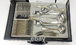 CUTLERY SET Willhiem Toscana Rosfreier Edelstahl 72 Piece Case Gold Plated