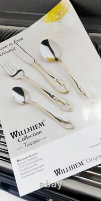 CUTLERY SET Willhiem Toscana Rosfreier Edelstahl 72 Piece Case Gold Plated
