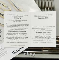 CUTLERY SET Willhiem Toscana Rosfreier Edelstahl 72 Piece Case Gold Plated