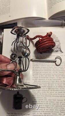 C. 1840 Old Sheffield Plate Silver Wax Jack Taper with Original Sealing Wax