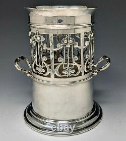 Ca 1900 Art Nouveau ROBERTS & BELK Silverplate Siphon Stand Wine Caddy SHEFFIELD