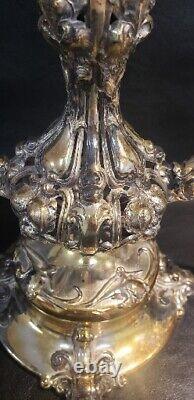 Candelabra Silver Plated Reed Barton #165, 3 Candlestick Holder antique
