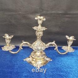 Candelabra Silver Plated Reed Barton #165, 3 Candlestick Holder antique