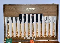 Canteen of Rodd GOLDEN GLORY Cutlery 6 Person + Extras 24K Gold Plated