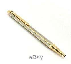 Caran D'ache Ecridor Hexagonal Silver Gold Plated Ballpoint Pen A0594 Original