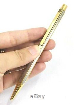 Caran D'ache Ecridor Hexagonal Silver Gold Plated Ballpoint Pen A0594 Original