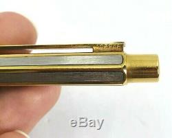 Caran D'ache Ecridor Hexagonal Silver Gold Plated Ballpoint Pen A0594 Original