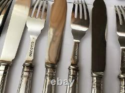 Carrington C&Co Kings Royal Engraved EPNS Silver Plate Fish Knives Forks Cutlery