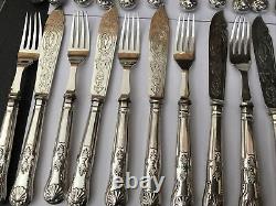 Carrington C&Co Kings Royal Engraved EPNS Silver Plate Fish Knives Forks Cutlery