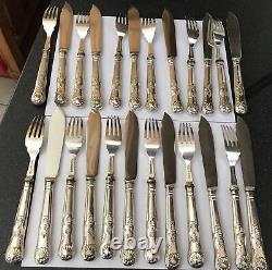 Carrington C&Co Kings Royal Engraved EPNS Silver Plate Fish Knives Forks Cutlery