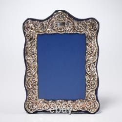 Carrs RC Sheffield Silver Plate Repousse Picture Photo Frame Fits 3.5 x 5 VTG