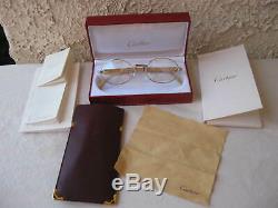 Cartier Giverny (new) Vtg Platinum/bubinga/18k Gold Plated Sunglasses/eyeglasses