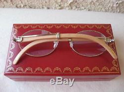 Cartier Giverny (new) Vtg Platinum/bubinga/18k Gold Plated Sunglasses/eyeglasses