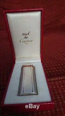 Cartier Lighter Vintage Original Box & Certificate. Gold plate worn of