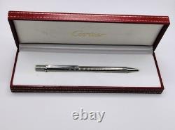 Cartier Must De Cartier Silver Plated Ballpoint Pen Original Box