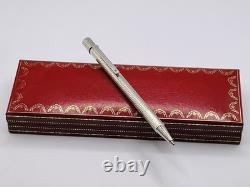 Cartier Must De Cartier Silver Plated Ballpoint Pen Original Box