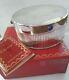 Cartier Ribbed Silver Lapis Cabochons Round Box with Original Box Certificate