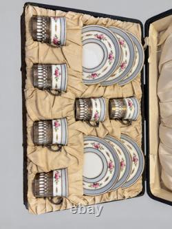 Cased Shelley china & silver Levesley Brothers (Thomas Levesley), Sheffield 1919