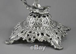 Charles Parker Silver Plate Oil Lamp Cherub Raising Font Banquet Antique